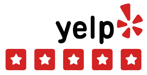 Yelp 5-star logo with white outline