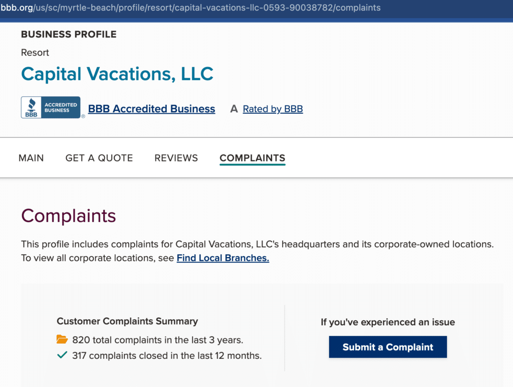 capital vacations reviews